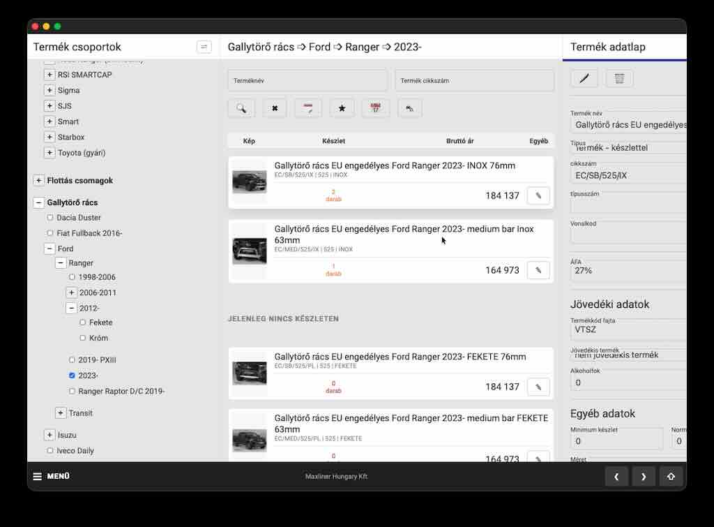 Adminisztráció termékek